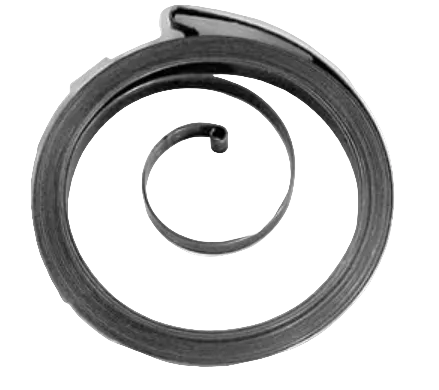 Metallic rewind spring  on a white background