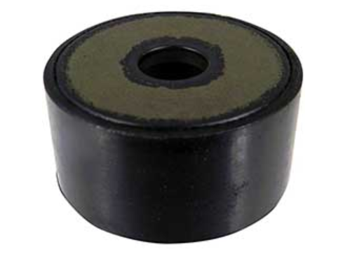 Black rubber bushing on a white background